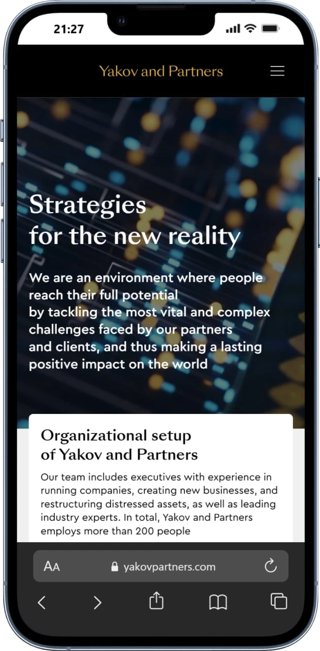 Yakov and Partners sayti telefonda